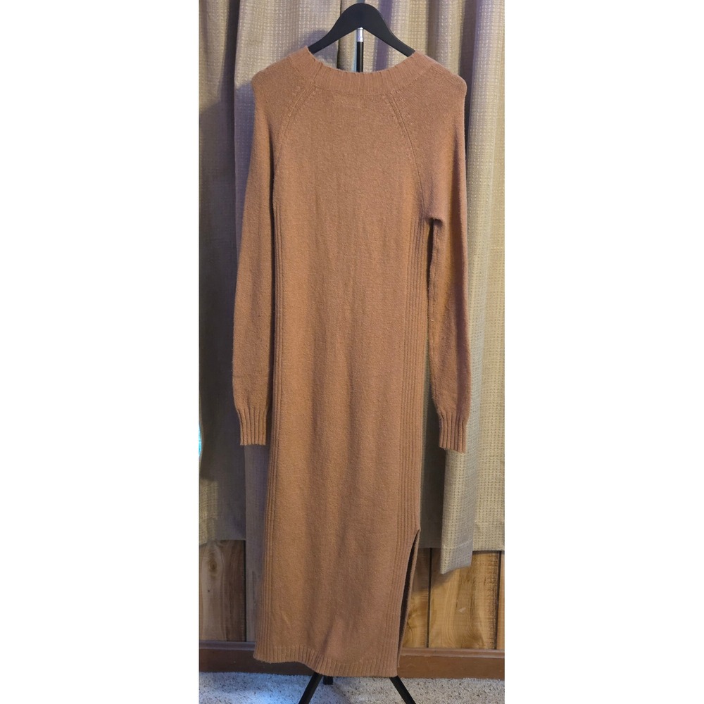 Hollister‎ Long Sleeve Ribbed Sweater Dress Women's Size Medium Brown